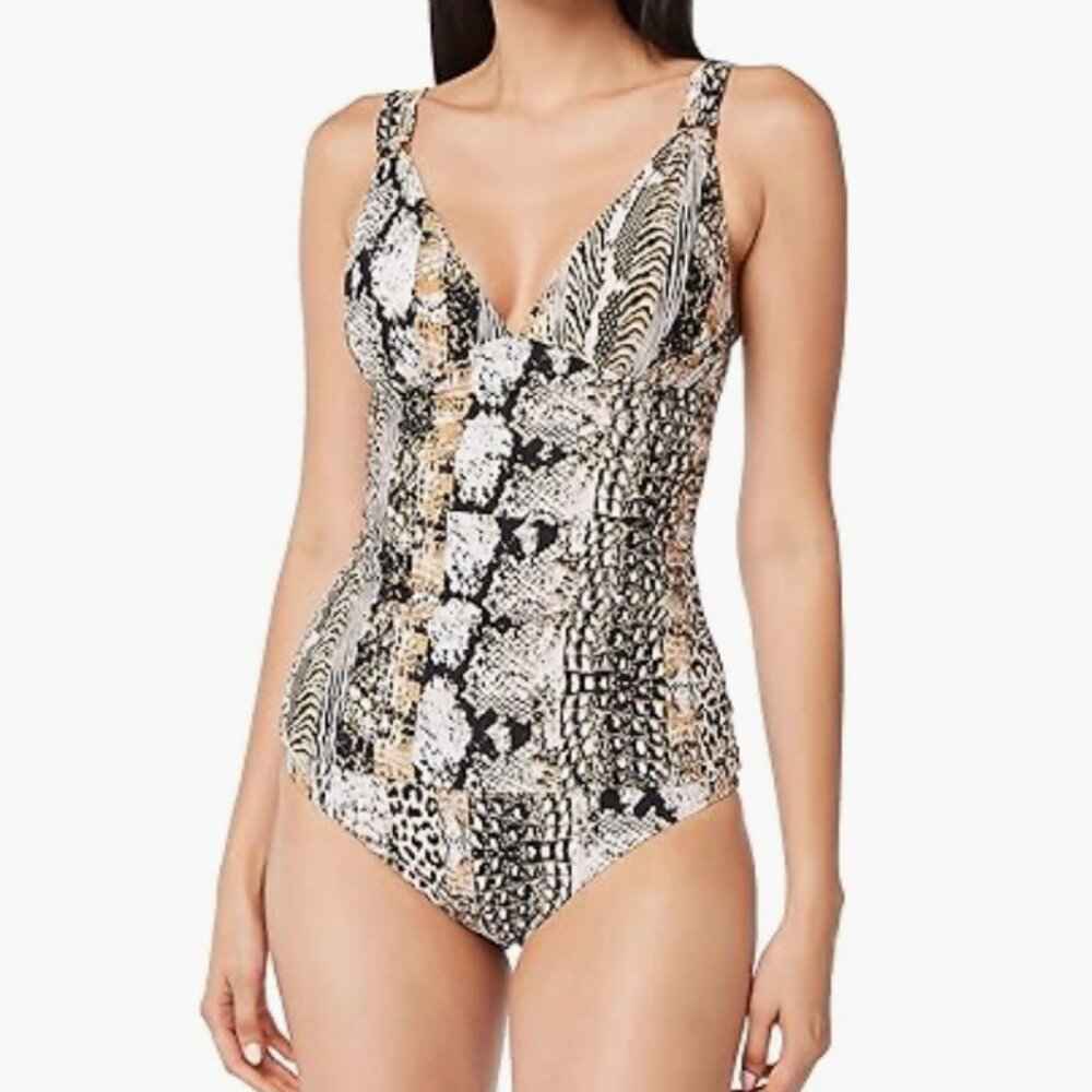 Bleu Rod Beattie Over The Shoulder Tankini from Walk on The Wild Size 6 8208